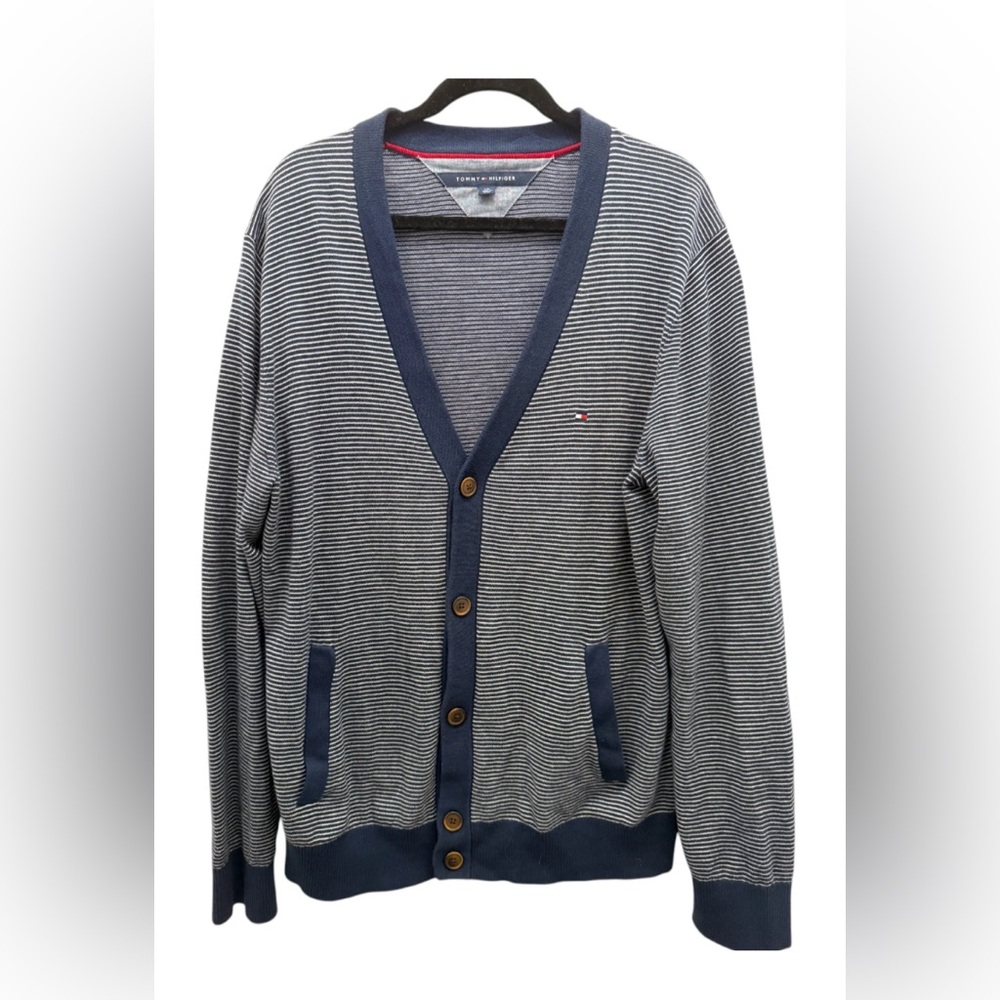 Stripped cardigan sweater